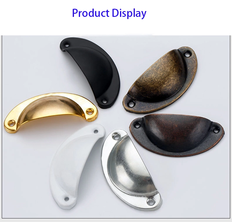 Furniture Hardware Medical Drawer Cabinet Vintage Bin Cup Pull Handles Shell Italian Design Metal Iron Furniture Wardrobe Cupboard Handle & Knob